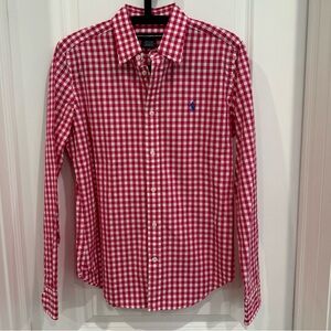 Ralph Lauren RL Sport Pink/White Gingham Button Down Women’s Size 12